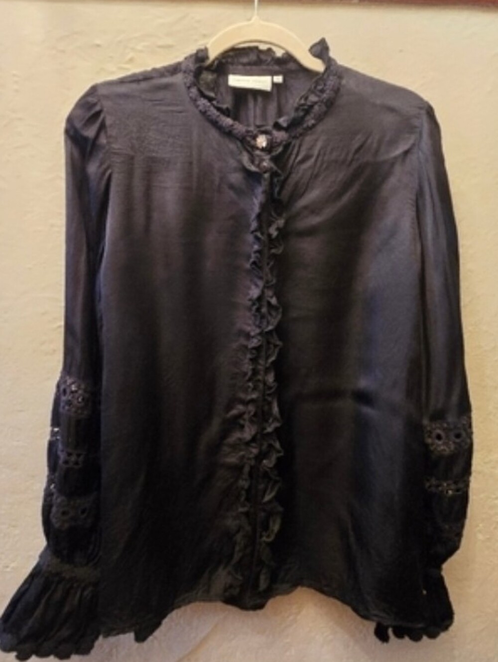 Fabienne Chapot Black Ruffle Blouse - Victorian Romantic Gothic